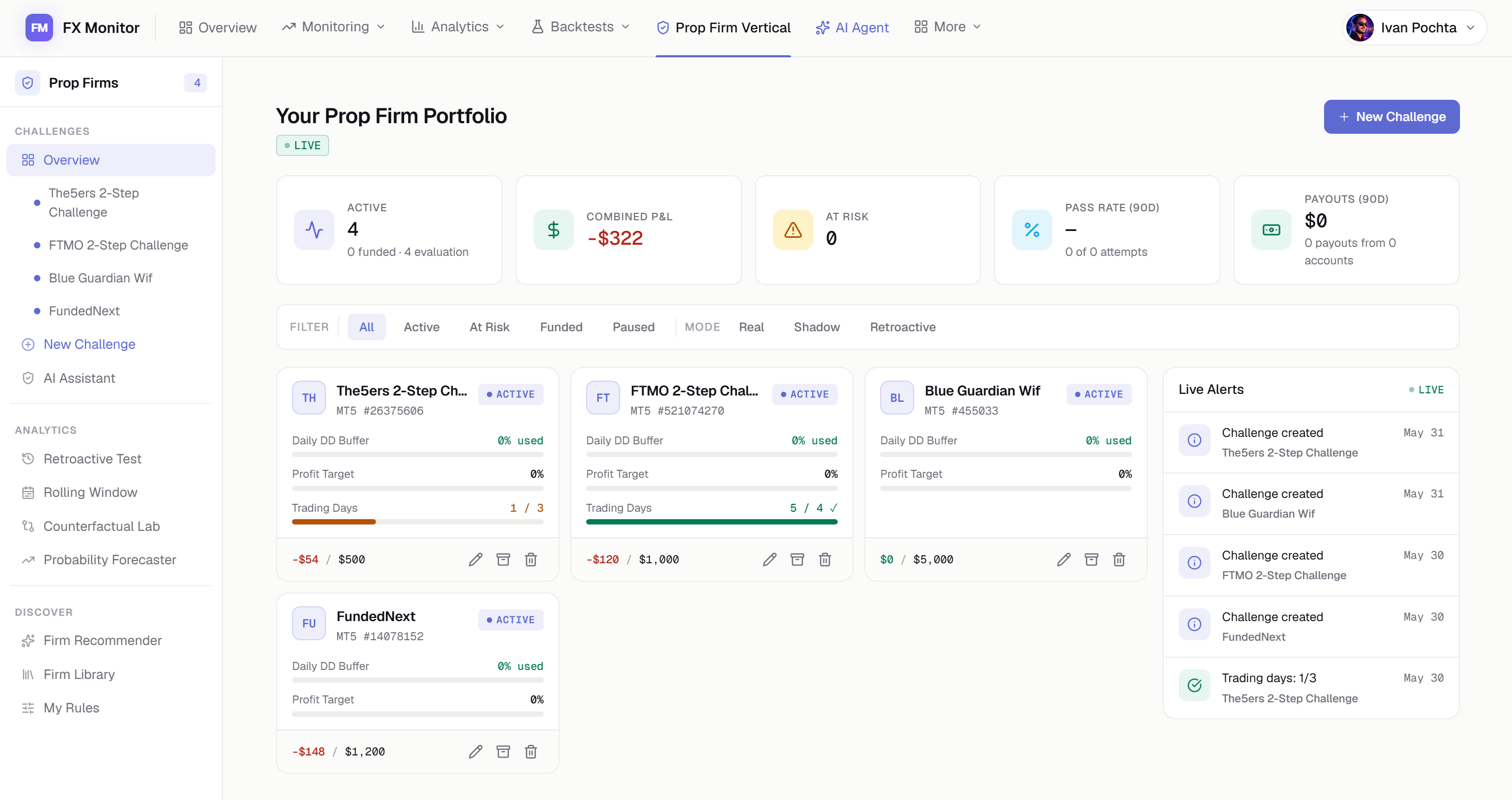 Prop Firm Vertical — a new FX Monitor module for prop traders